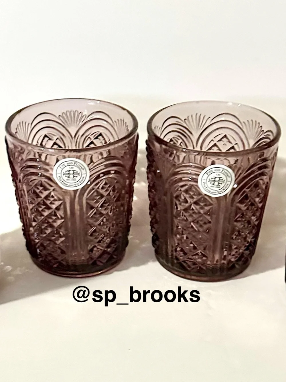 🎁4PC Fitz and Floyd Glass Tumbler - 11 oz. Sicily Lilac Tumbler